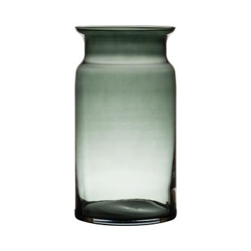 Glass flower vase HANNA EARTH, grey-clear, 12"/29,5cm, Ø6"/15cm