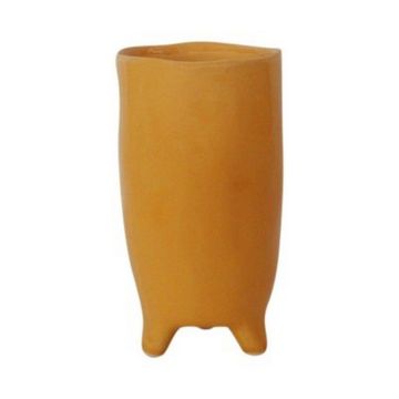 Ceramic vase CATIA with feet, orange-brown, 8"/20cm, Ø4.3"/11cm