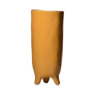 Ceramic vase CATIA with feet, orange-brown, 11"/28cm, Ø4.7"/12cm