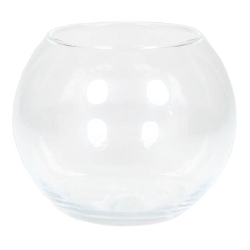 Ball candle vase TOBI OCEAN made of glass, transparent, 3.7"/9,5 cm, Ø 4.7"/12 cm