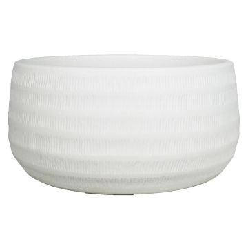 Ceramic bowl TIAM with grooves, white-matt, 5.5"/14 cm, Ø 12"/29 cm