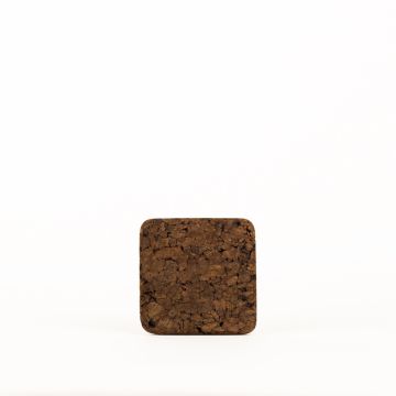 Square agglomerated cork coaster MANARA, dark, 4.7"x4.7"x0.7"/12x12x1,8cm