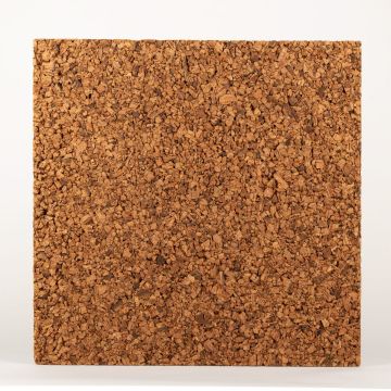 Natural cork board RATANA made of agglomerated cork, brown, 20"x20"/50x50cm, thickness 0.8"/2cm