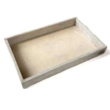 Rectangular decorative wooden tray MARTAL, natural-lightly whitewashed, 13"x8"x1.6"/32x20x4cm
