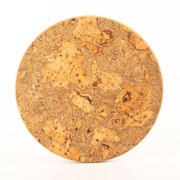 Round coaster made of agglomerated cork MANARA, natural-black, 0.8"/2cm, Ø12"/29,5cm