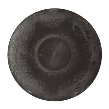 Round decorative tray JEFFERSON, synthetic, black, 2"/5cm, Ø18"/45cm