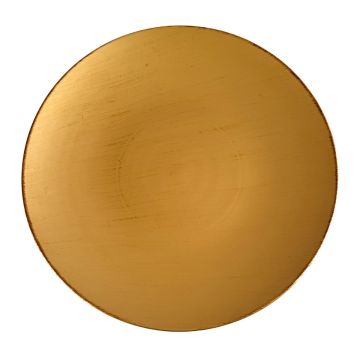 Round decorative tray JEFFERSON, synthetic, gold, 2"/5cm, Ø18"/45cm