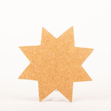 Star-shaped agglomerated cork coaster MANARA, natural, 0.6"/1,5cm, Ø12"/29,5cm