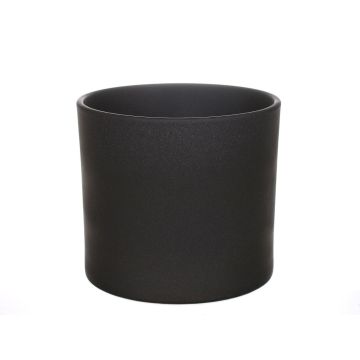 Flowerpot ALFIRK, ceramics, sand structure, anthracite, 8"/21,5cm, Ø9"/23,5cm